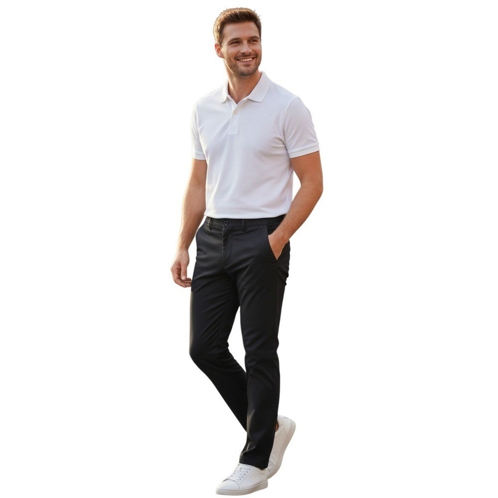 Mario Serrani Italy Black Slim Fit Stretch Dress Pants Mens M Comfort Trousers